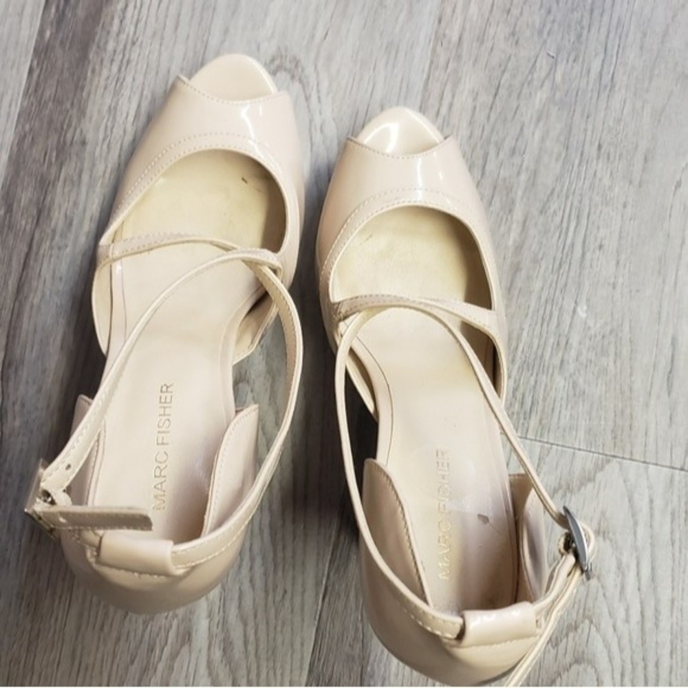 Marc Fisher Nude Peep Toe Heels - Picture 8 of 8